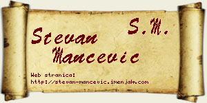 Stevan Mančević vizit kartica